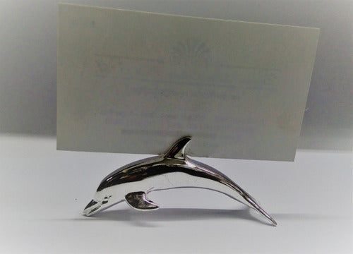 Silver Plate X6 Dolphin Table Card Holders 1