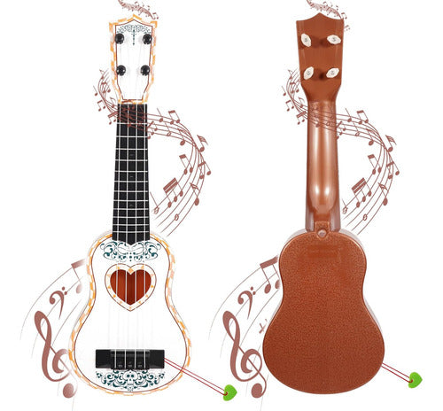 Raimy Ukulele De Aprendizaje Para Niños, 43 Cm, 4 Cuerdas, Blanco 0