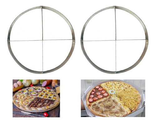 2 Aro Separador Sabores Pizza Esfiha Bolo 4 Divisórias 20cm 0