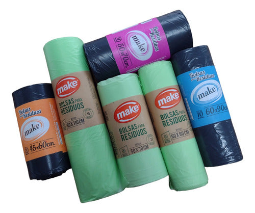 Make Garbage Bags 50 X 70cm Roll of 20 1