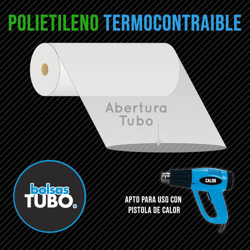 Bolsa Tubo 21 Cm Polietileno Termocontraible 50 Mic X 100 M 3