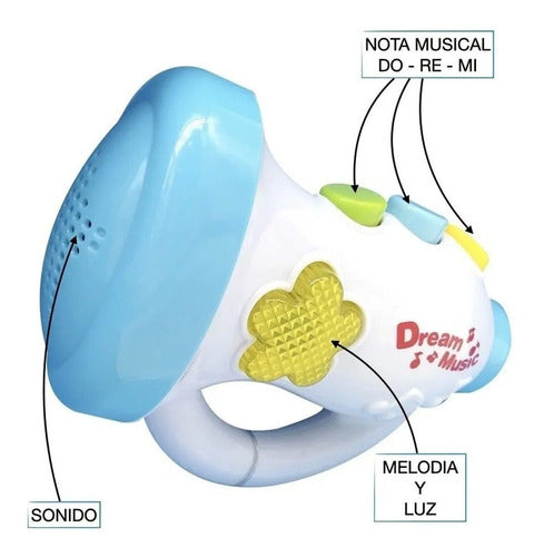 Trompeta Musical Dulce Sueño Luces Sonidos Poppi Baby 3