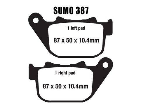 Sumo 381/387 Pastillas Freno D+t Harley Davidson Xl 883 3