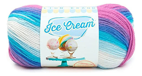 (1 Madeja) Lion Brand Yarn Ice Cream Baby Yarn, Moon Mist 0