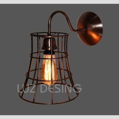 Vintage Old Copper Wall Lamp Modern Cage Design LED Compatible 1