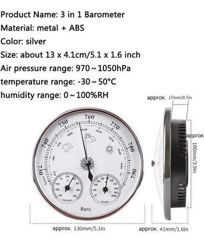 3 Em1 Termômetro, Barômetro, Higrômetro, Estação. 1