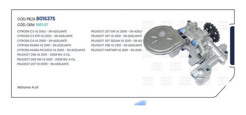 Bomba De Aceite Peugeot 307 1.6   2007 3