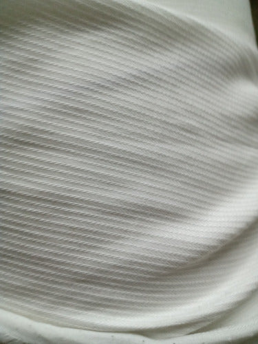 White Flat Cotton Piqué Fabric 2