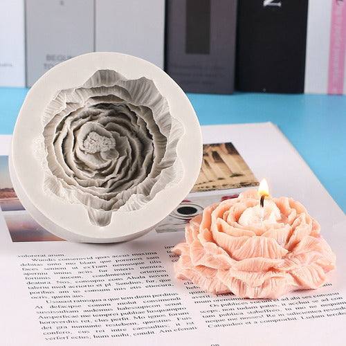 Silicone 3D Mold in Rose Shape - Perfect for Soaps, Candles, 9.5cm - Molde De Silicona Rosa 3D Especial Para Jabones, Velas 9.5Cm