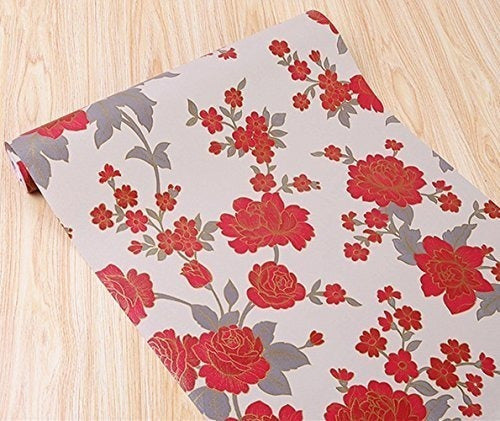 Bestery Vintage Floral Adhesive Vinyl Paper Covering P 4