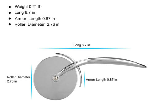 Cortador Pizza Acero Inoxidable Rueda 2,76 Pulgadas 1
