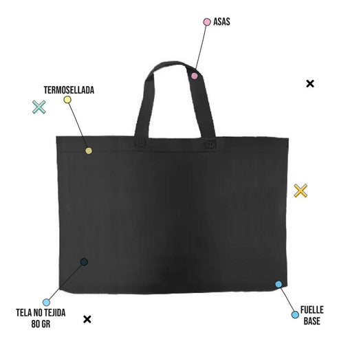 10 Extra-Large Non-Woven Fabric Bag 70x50x12cm With Handle 13
