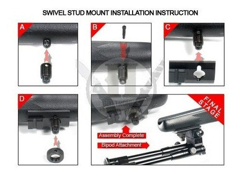 UTG Tactical Bipod BP69S 8.7-10.6 Picatinny Weaver Folding 2