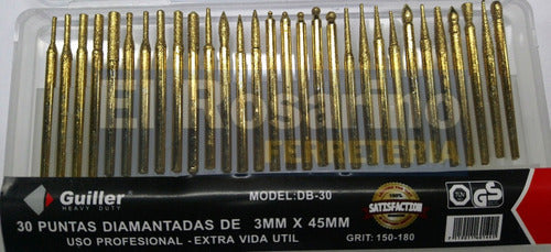 Set of 30 Titanium Coated Diamond Tipped Bits for Mini Lathe by Guiller 1