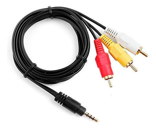 Cable Mini Plug 3.5 Mm A 3 Rca Audio /video Stereo 1.40mts 0