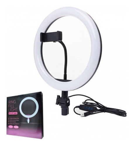 Generic LED Light Ring 26cm with Flexible Smartphone Stand 0