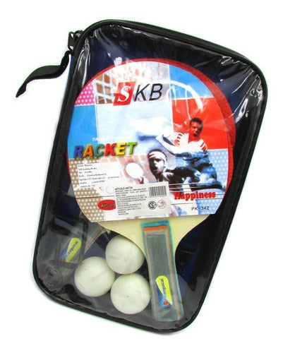 Faydi Set Ping Pong En Cartuchera Paletas Pelotas Red Soportes 0