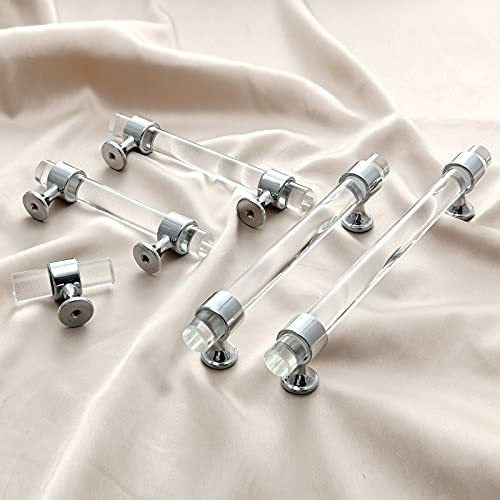 Naubea Crystal Cabinet Pulls / Polished Chrome (128mm E/holes) X2 4