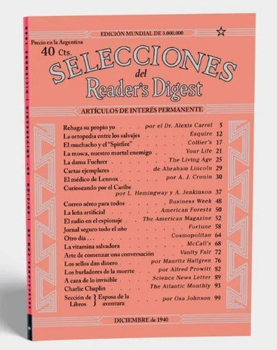 Reader's Digest Primera Revista Selecciones 1940 Reedición De Lujo 0