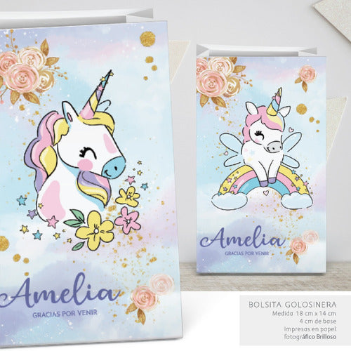 Personalized Unicorn Party Favor Bags Set of 10 0