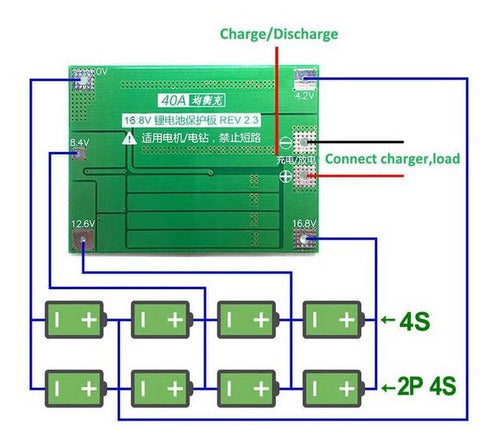 Modulo Carga Desc 40a 4s Litio 18650 Serie 14.8v  15v Emn 3