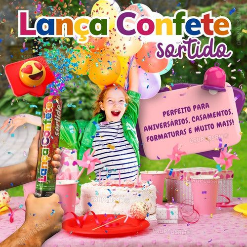 Lançador De Confete 1 Un Decoração Para Festas Aniversário 1