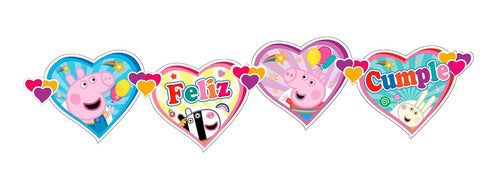 Otero Banderin Feliz Cumple! Peppa Pig X 1 U Cotillón Cumpleaños 0