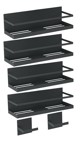 Estante Magnético Para Refrigerador, Negro, 4 Unidades 3