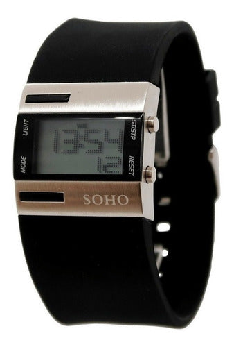 Digital Watch with Light Stopwatch Rubber Strap Soho CH2734L Installment 29