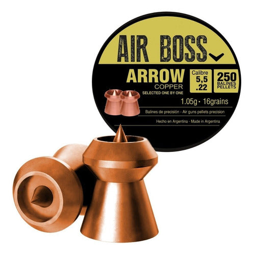 Air Boss Arrow Copper-Plated Pellets 5.5mm 250ct (16g) 0