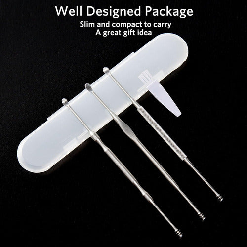 Geengle 3 Piece Earwax Removal Kit, Stainless Steel, with Brush 4