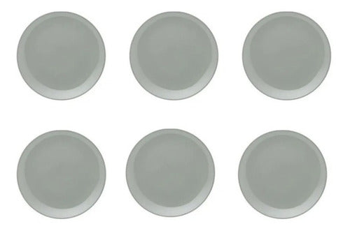 Set of 6 Oxford Unni Grey Ceramic Dinner Plates 26 cm 18