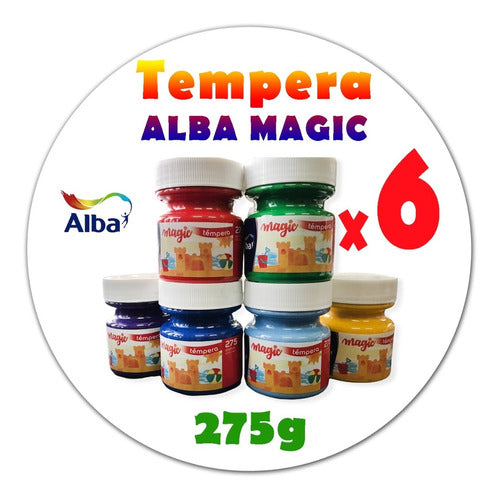 Alba 6 Temperas Magic Pote X 275 Gms Colores A Elección 0