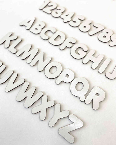 6 Alfabetos E Núm Mdf Madeira 5cm 216 Letras E Número Branco 7