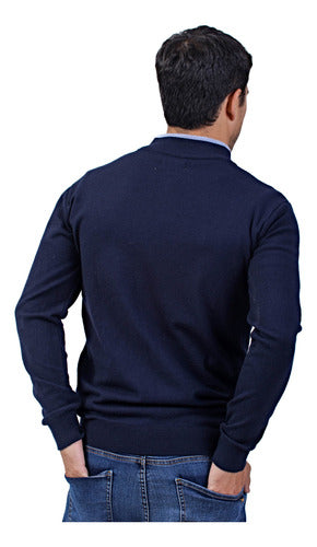 Navy Blue Half-Zip Sweater, Men - Bravo J.T S-3XL 4