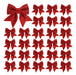 Ndeno 24 Mini Christmas Bow Decorations 5.5 Inches, Red Glitter 0