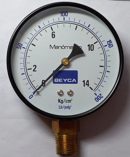 Beyca Manometer 100 mm 14 Kg/cm² Thread 1/2 0