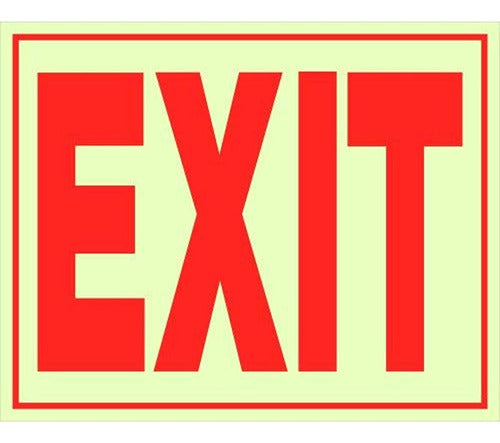 Hillman 840200 Glow-in-the-Dark Exit Sign - 8" x 11" 0