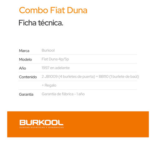 Upgrade your FIAT DUNA with this premium Combo Door and Trunk Weatherstripping Kit from BURKOOL, the renowned Argentine manufacturer known for its top-quality automotive sealing solutions. - Kit Burletes De Puerta + Baul Fiat Duna + Regalo