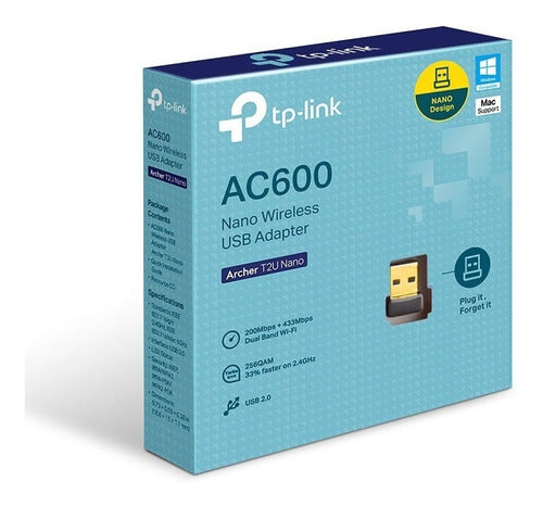 Adaptador Wifi Usb Tp-link Archer T2u Nano Dual Band Ac600 1