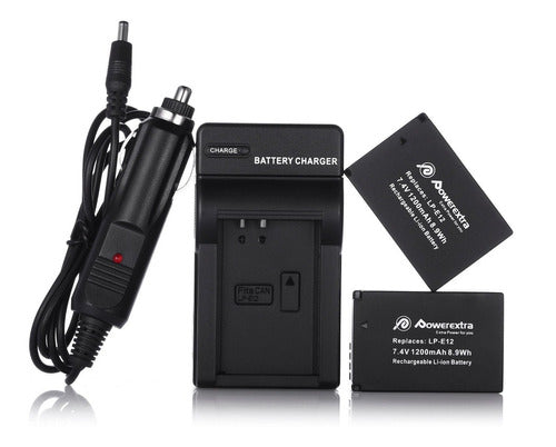 Canon LP-E12 2 X 1200mAh Battery and Charger for Digital Camera 0