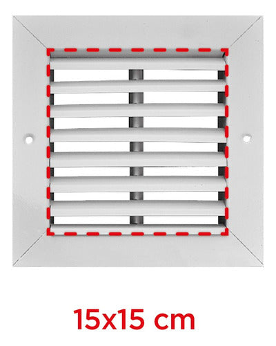 Rejilla Ventilacion Baño 15x15 Acero Inox Exterior 20x20 Bca 2