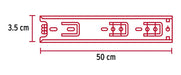 Guia Corredera Riel De Cajon Telescopica 3.5cm X 50cm Hermex 2