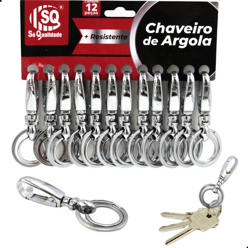 12 Chaveiros Argola Dupla Resistente Organizador De Chaves 0