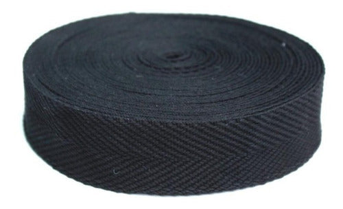 Leotex Cinta Mochilera Asargada Algodón Negro 40mm X 10mts 0