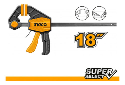 Prensa Rápida Ingco Auto Ajustable De 18  60kg 1