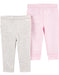Carter's Pack of 2 Cotton Pants for Baby Girls 7