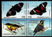 Fauna - Pájaros - Mariposas - Uruguay - Serie Mint 0