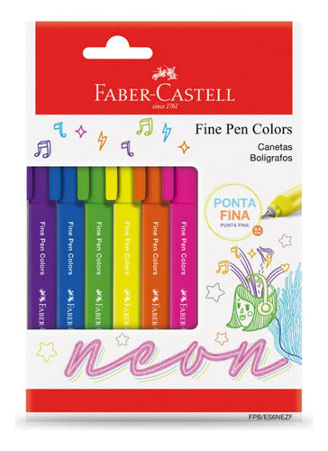 Caneta Faber-castell Fine Pen Colors - Neon 0