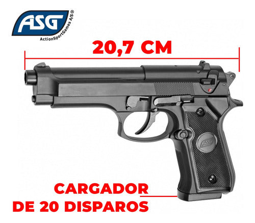 Metallic ASG M92 Spring Airsoft Pistol 6mm 2